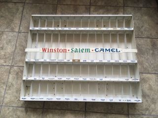 Vintage Metal Cigarette Holder Store Display Case - Camel Winston Salem