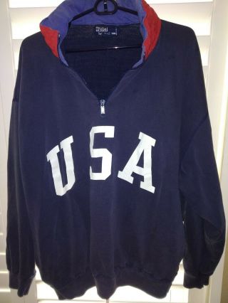 Ralph Lauren Polo Usa Sweat Shirt Vintage Overall 1990 A Classic