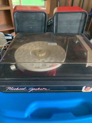 1984 Michael Jackson Record Player With Speakers Vintage