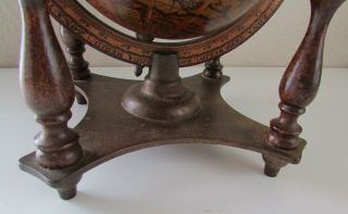 Vintage Wooden Made In Italy Desk Tabletop World Globe on Stand 4