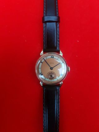Rare Smiths Pre Deluxe Solid 9k Gold Watch,  Dennison Case,  Exellent.