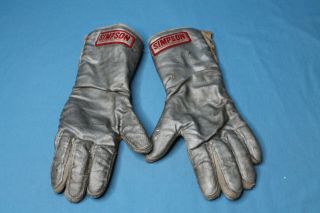 Rare ' 60s Simpson Firesuit Gloves Drag Racing Dragster Cackle Gasser 3