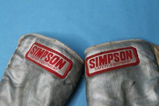 Rare ' 60s Simpson Firesuit Gloves Drag Racing Dragster Cackle Gasser 4