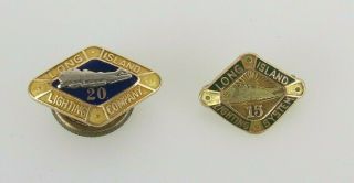 Vintage 3.  2 G 10k Gold Service Award Pin S Long Island Lighting Company 10 & 15