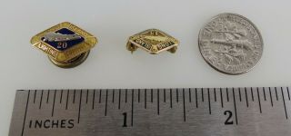 Vintage 3.  2 g 10k Gold Service award pin s Long Island Lighting Company 10 & 15 5