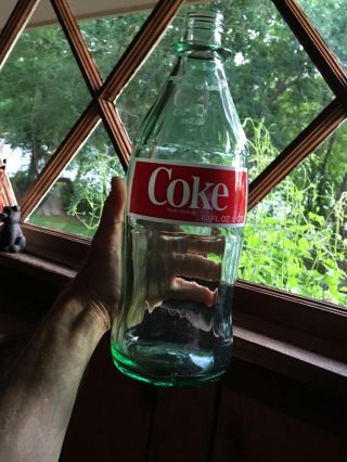 1 - Vintage 1975 64oz.  Acl Glass Coca - Cola Bottle 13”h.  Makes A Coin Jar
