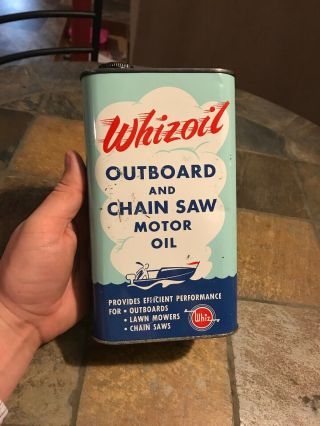 Rare Whizoil Whiz Chain Saw And Outboard Imperial Quart Oil Can Sign Canadian