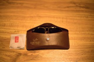 Vintage B&l Ray Ban Bausch & Lomb G15 Gray Leather Outdoorsman 58mm W/case