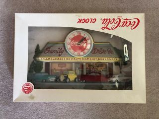 Vintage Coca Cola Family Diner Drive In Clock Burwood 3d Old Stock Usa