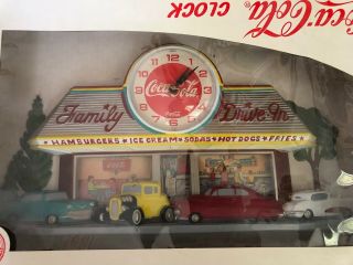 Vintage Coca Cola Family Diner Drive In Clock Burwood 3D Old Stock USA 3