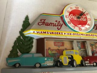 Vintage Coca Cola Family Diner Drive In Clock Burwood 3D Old Stock USA 4