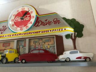 Vintage Coca Cola Family Diner Drive In Clock Burwood 3D Old Stock USA 5