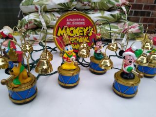 Vintage Mr Christmas Holiday Innovation Mickey’s Marching Band Music Bells 2