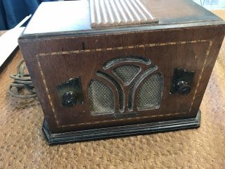 Vintage Balkeit Table Top Wood Tube Radio Rare