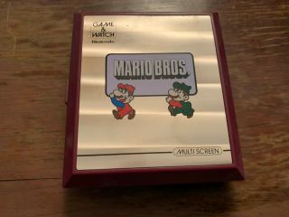 Vtg 1983 Nintendo Game And Watch Mario Bros Multi Screen Lcd Game Mw - 56