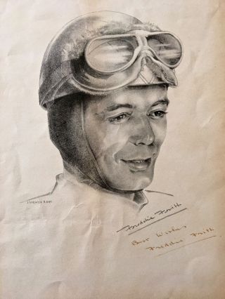 Tt Special :freddie Frith,  Tt Great Autograph On Vintage Picture