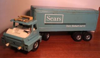 Vintage Ertl Sears Roebuck And Co.  Truck & Trailer Metal Toy Truck