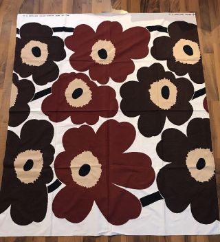 Vintage Marimekko " Unikko " Fabric Made In Finland 1950 Marikangas Maritextil
