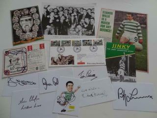 Celtic Fc 1967 European Cup Final Lisbon Lions Hand Signed X 11 Rare Full Set