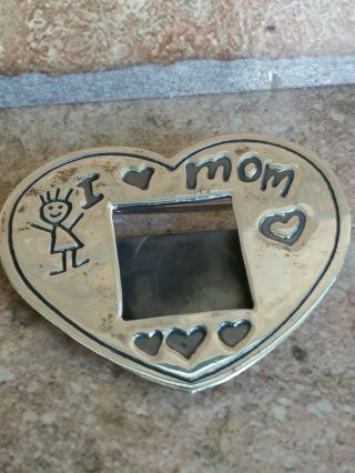 Efs Save The Children - " I Love Mom " Photo Pin/brooch - 925 Sterling Silver