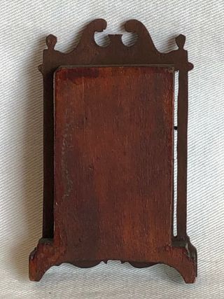 Antique Tynietoy Miniature Dollhouse Wood/Paper Mantel Clock 2 7/8 