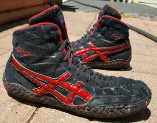 Rare Asics Red Rulon Wrestling Shoes Size 11