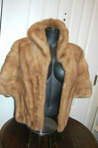 Vintage Mink Fur Stole/cape Fully Lined By Naomi