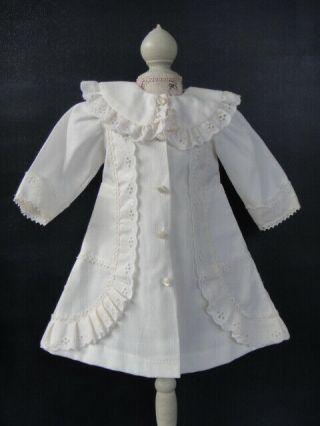 Cotton French Doll Coat For 16 - 17 " Doll - Antique Style - Made In France G.  Bravot