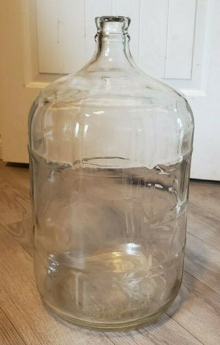 Vintage Crisa 5 Gallon 18.  9 L Embossed Glass Water Bottle Jug Carboy Mexico
