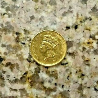 Rare 1856 U.  S $1 Gold Indian Princess Coin Sharp Date & Details One Dollar N/r