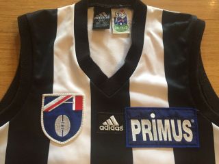 COLLINGWOOD MAGPIES 90s AFL SPICERS VINTAGE ADIDAS GUERNSEY SHIRT JERSEY SMALL 3