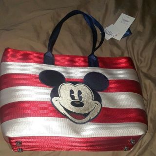 Rare 2019 Disney Parks Americana Harveys Mickey Minnie Mouse Tote Bag Purse