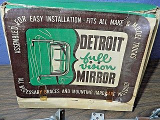 Vintage NOS Detroit Heavy Duty Truck Full Vision Side Mirrors Fits All Models 4