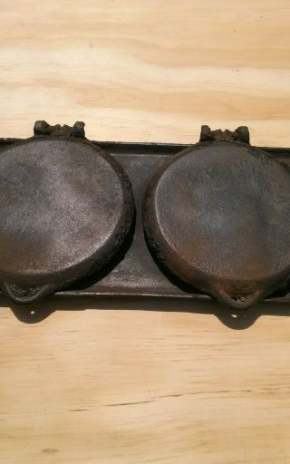 Vintage S.  MFG CO cast iron pancake flop griddle patent 1881 2