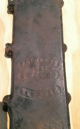 Vintage S.  MFG CO cast iron pancake flop griddle patent 1881 6