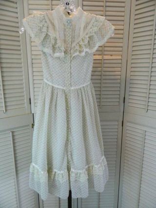 Vtg Gunne Sax Jeunes Filles Girls Prairie Floral Print Victorian Dress