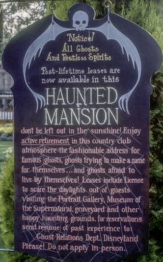 Disneyland Haunted Mansion Pre - Opening Sign 1969 Rare 50th Attraction Prop Rare