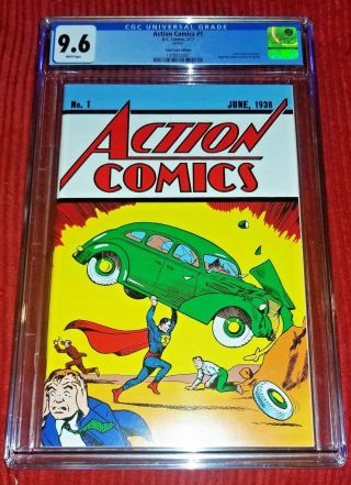 Action Comics 1 Cgc 9.  6 Nm 1st Superman Promo Lc Variant Reprint Rare 2017