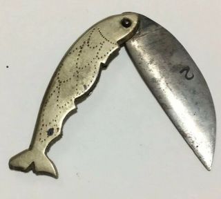 Vintage Fish Custom Hand Made Folding Pocket Knife