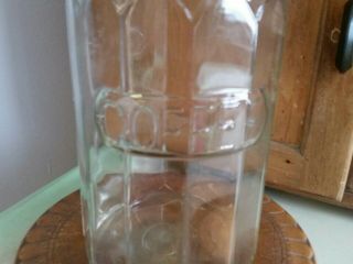 Antique Vintage Hoosier Paneled Glass Coffee Jar Canister w/Aluminum Lid 4
