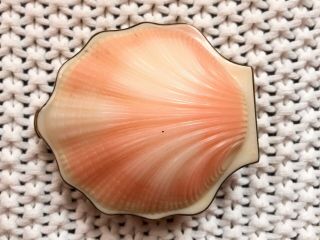 C.  1950 Russian Vintage Hm 875 & Star Solid Silver Sea Shell Powder Compact