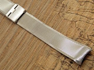 Vintage Sliding Clasp Stainless Steel 17.  5mm Or 11/16 Inch Watch Band Speidel