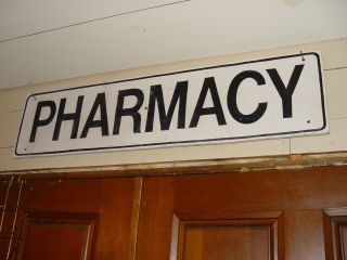 Vintage C.  1950s Pharmacy Wood Sign - Closed Antique Drug Store Find