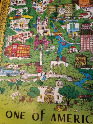 Vintage Poster San Antonio 1972 Cityscape.  Artists James and Joan Wiebe 5