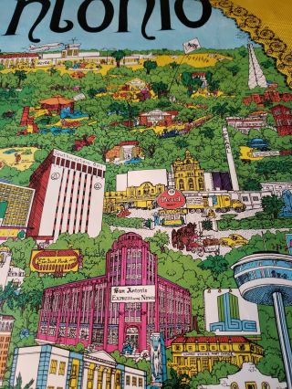 Vintage Poster San Antonio 1972 Cityscape.  Artists James and Joan Wiebe 6