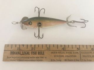 Shakespeare Vintage Underwater Minnow Fishing Lure C.  1909 Rare 3 Hook Model