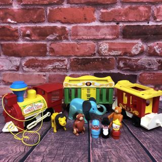 Vintage Fisher Price Little People Play Family Circus Train 3 - Car 991 Complete