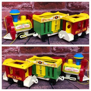 Vintage Fisher Price Little People Play Family Circus Train 3 - Car 991 COMPLETE 3
