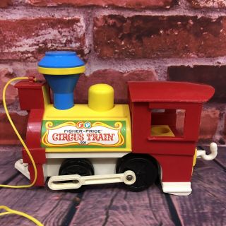 Vintage Fisher Price Little People Play Family Circus Train 3 - Car 991 COMPLETE 5