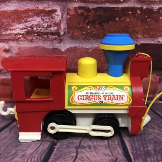 Vintage Fisher Price Little People Play Family Circus Train 3 - Car 991 COMPLETE 6